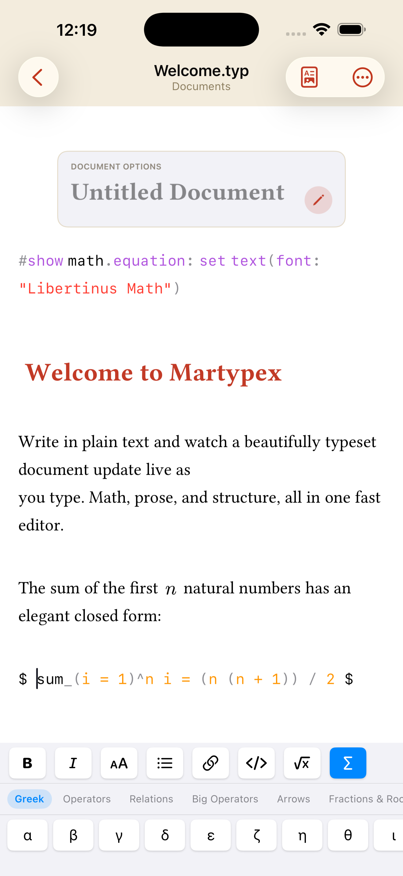 Writing Tools quick-format bar on iPhone, light mode