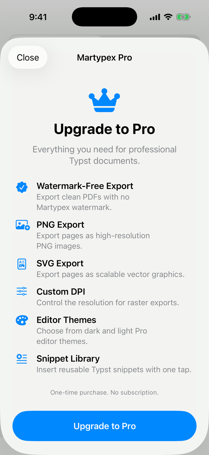 Martypex Pro on iPhone, light mode